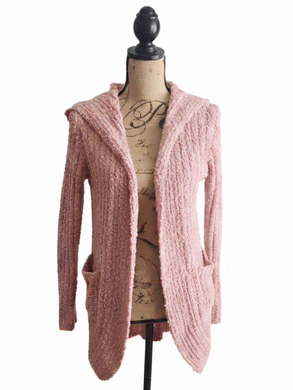No Boundaries Dusty Pink Open-Front Hooded Cardigan